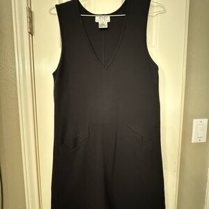 Talbots Black V-Neck Mini Dress